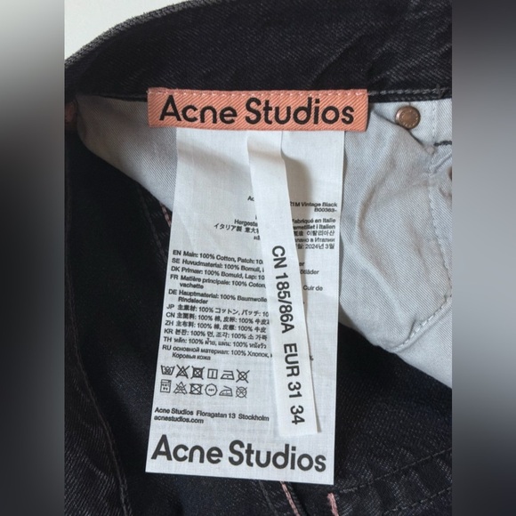 Acne Studios | NWOT | Wide Straight Jeans | Vintage Black | 31x34 - Picture 6 of 7